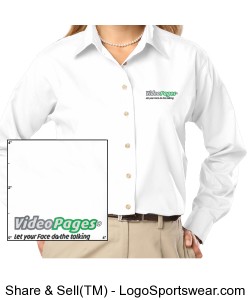 Ladies White Long Sleeve (1) Logo - Logo on Left Chest Area. Design Zoom